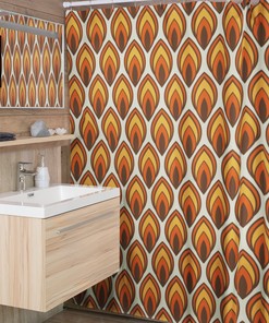 Personalized Retro Shower Curtain - Groovy 60's 70's Hippie Style For Unique Bathroom Decor
