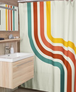 Personalized Retro Shower Curtain - Groovy 60's 70's Hippie Style For Unique Bathroom Decor, Home Decor