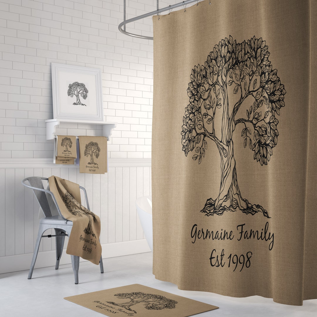 Personalized Rustic Farmhouse Shower Curtain and/or Bathroom Set