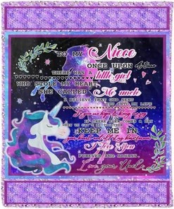 Personalized S Unicorn To My Niece Letter Quotes From Uncle Throw Cozy Blanket78