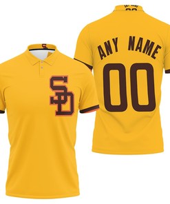 Personalized San Diego Padres 1982 Cooperstown Collection Golden Jersey Inspired Style Gift For San Diego Padres Fans Polo Shirt