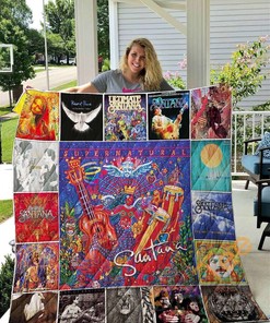 Personalized Santana Fan Quilt Blanket Bedding Set