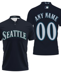 Personalized Seattle Mariners Anyname 00 2020 Majestic Navy Jersey Inspired Style Gift For Seattle Mariners Fans Polo Shirt