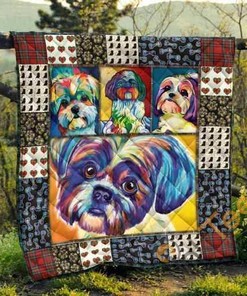 Personalized Shih Tzu Dog 3D Quilt Blanket and Bedding Set