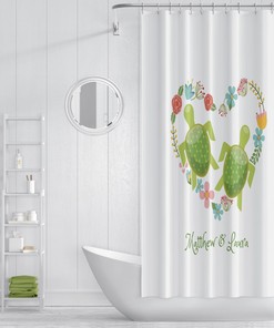 Personalized Shower Curtain, Turtle Bathroom Decor, Optional Towels And Bath