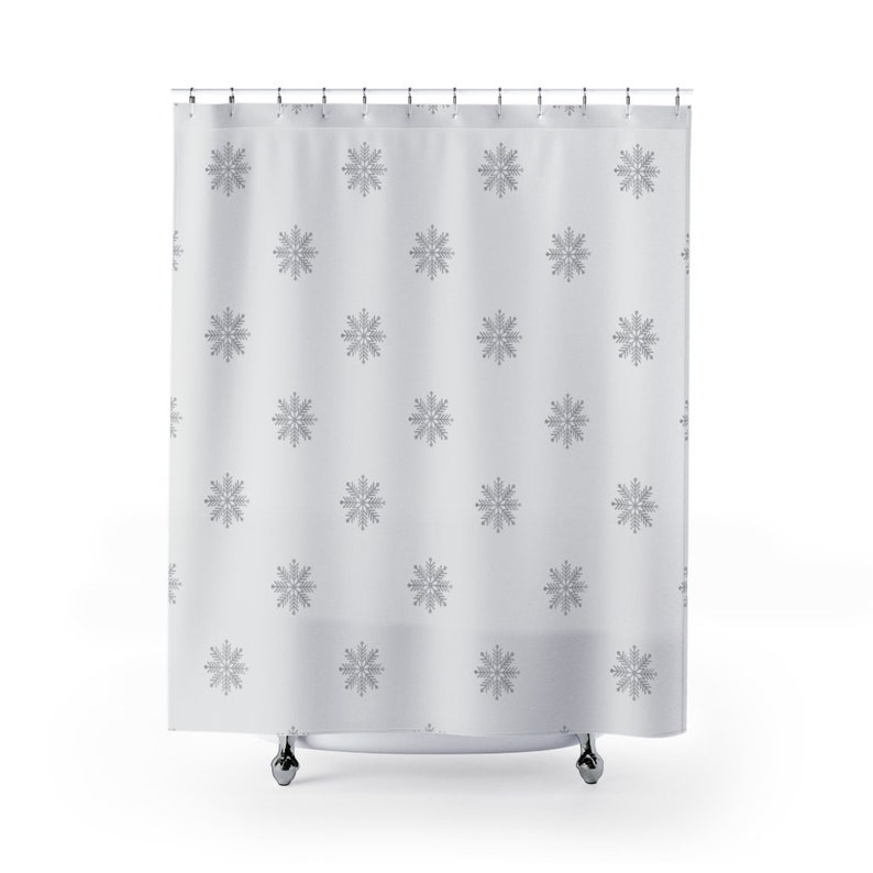 Personalized Snowflake Christmas Shower Curtain - Perfect Gift For Home, Retro Bathroom Accessories For Holiday Decor - Image 3