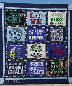 Personalized Soccer Fan Quilt Blanket Bedding Set