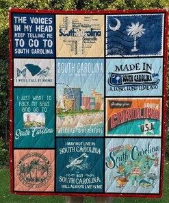 Personalized South Carolina Themed Quilt Blanket Bedding Set for Home Decor