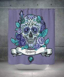 Personalized Sugar Skull Shower Curtain