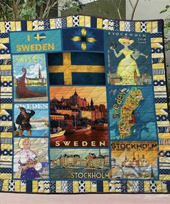 Personalized Sweden 5 Quilt Blanket Bedding Set with 2 Pillowcases