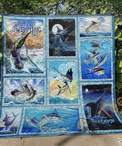Personalized Swordfish Quilt Blanket Bedding Set