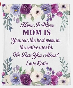 Personalized Text Blanket Mom Is Best We Love You Family Gift Sherpa Fleece Blanket Gifts for Family, for Couple