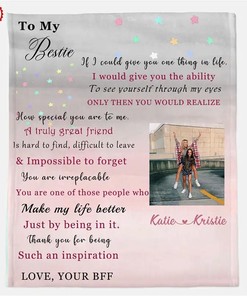 Personalized Text Blanket To My Bestie Best Friend Gift Idea Sherpa Fleece Blanket Gifts for Family, for Couple