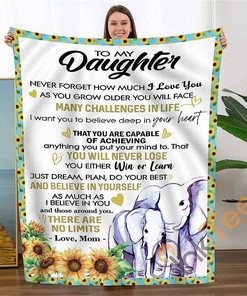 Personalized To My Daughter Gift From Mom Birthdays Soft Throw Sherpa Fleece Blanket