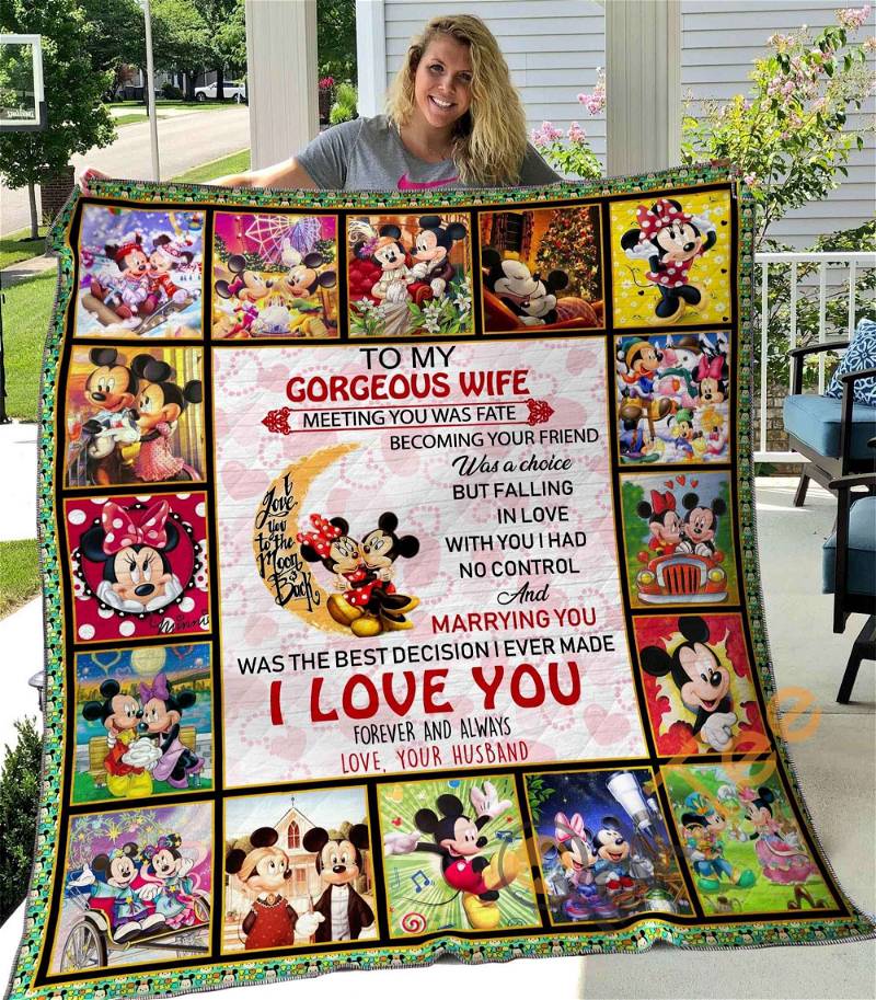 Personalized To My Gorgeous Wife Quilt Blanket Bedding Set with Pillowcases