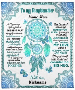 Personalized To My Granddaughter Butterfly Dreamcather Blanket For Granddaughter Birthday