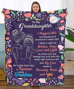 Personalized To My Granddaughter Gift From Grandma Birthdays Soft Throw Sherpa Fleece Blanket Gift