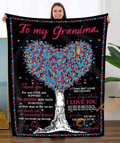 Personalized To My Grandma Gift From Granddaughter Birthdays Soft Throw Sherpa Fleece Blanket