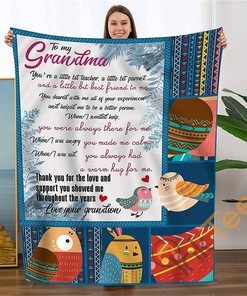 Personalized To My Grandma Gift From Grandson Birthdays Soft Throw Sherpa Fleece Blanket Gifts for Grandma