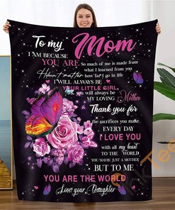 Personalized To My Mom Gift From Dadaughterd Birthdays Soft Throw Sherpa Fleece Blanket Gifts for Mom