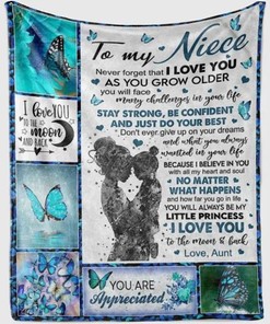 Personalized To My Niece Butterflies Blanket From Aunt I Love You To The Moon And Back Great Customized For Birthday Christmas