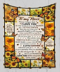 Personalized To My Niece Sunflower Fleece Blanket From Aunt A Little Sunshine Wherever You Go Great