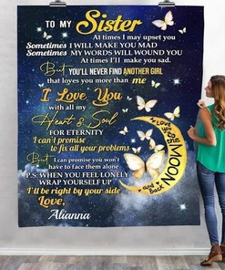 Personalized To My Sister Fleece Blanket Gift For Sister