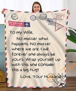 Personalized To My Wife Gift From Husband Birthdays Soft Throw Sherpa Fleece Blanket Gifts from Husband