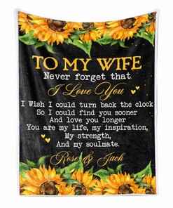 Personalized To My Wife I Love You Fleece Blanket Sunflower Blanket For Wife From Husband Birthday