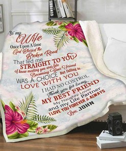 Personalized To My Wife My Life Partner Fleece Blanket Floral Blanket For Wife From Husband Birthday