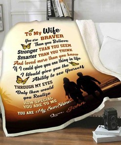 Personalized To My Wife You Are My Sunshine Fleece Blanket For Wife From Husband Birthday