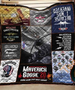 Personalized Top Gun Collage Themed Quilt Blanket And Bedding Set with 2 Pillowcases