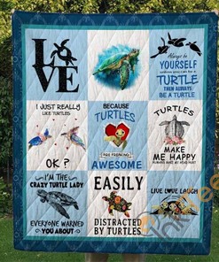 Personalized Turtle Quilt Blanket Bedding Set for Ocean Lovers
