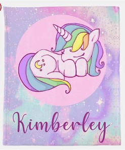 Personalized Unicorn Gift For Lovers Sherpa Fleece Blanket Gifts for Family, for Couple