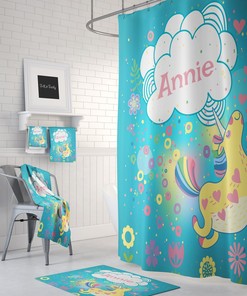 Personalized Unicorn Shower Curtain for Bathroom Decor, Home Decor