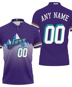 Personalized Utah Jazz Hardwood Classics Purple Jersey Inspired Style Gift For Utah Jazz Fans 3D All Over Print Polo Shirt