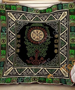 Personalized Vegvisir And Tree of Life Quilt Blanket Bedding Set