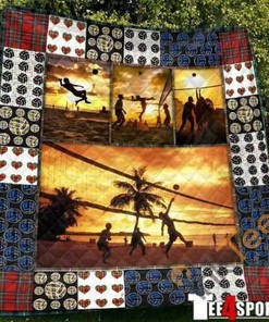 Personalized Volleyball Sport Quilt Blanket Bedding Set with Pillowcases