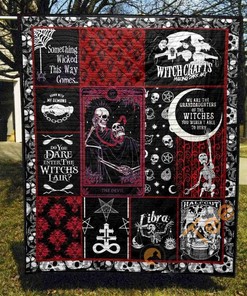 Personalized Witchcraft Dark Themed Quilt Blanket And Bedding Set with 2 Pillowcases
