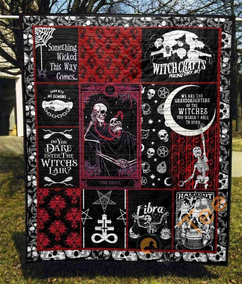 Personalized Witchcraft Dark Themed Quilt Blanket And Bedding Set with 2 Pillowcases