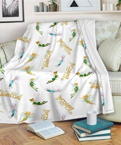 Peter Pan Tinker Bell Sherpa Fleece Blanket Gifts for Family, for Couple