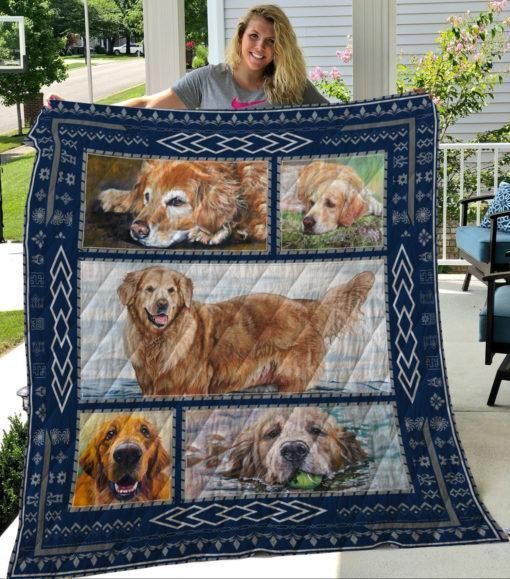 Pets Dog Golden Retrieve Quilt Blanket Bedding Set