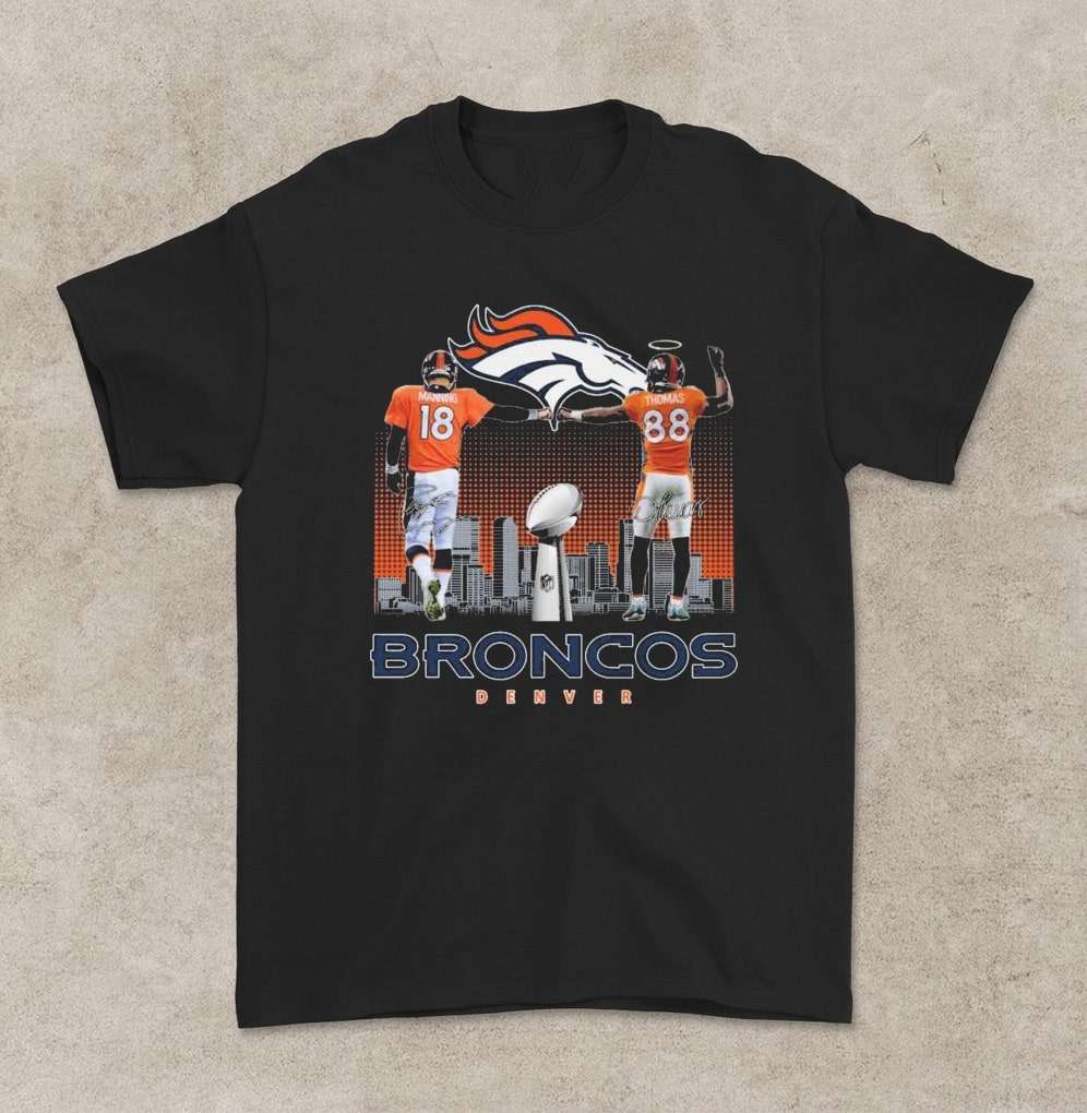 Peyton Manning And Demaryius Thomas Denver Broncos Signatures T-Shirt