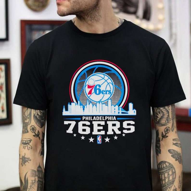 Philadelphia 76Ers Nba City Skyline T-Shirt