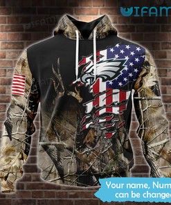 Philadelphia Eagles Army Hoodie 3D Camo USA Flag Personalized Philadelphia Eagles Gift