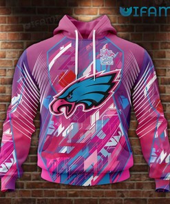 Philadelphia Eagles Hoodie 3D Breast Cancer Support Philadelphia Eagles Gift For Her