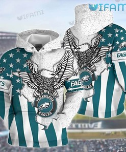 Philadelphia Eagles Hoodie 3D Broken USA Flag Logo Philadelphia Eagles Gift