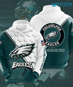 Philadelphia Eagles Hoodie 3D Logo Kelly Green White Philadelphia Eagles Gift