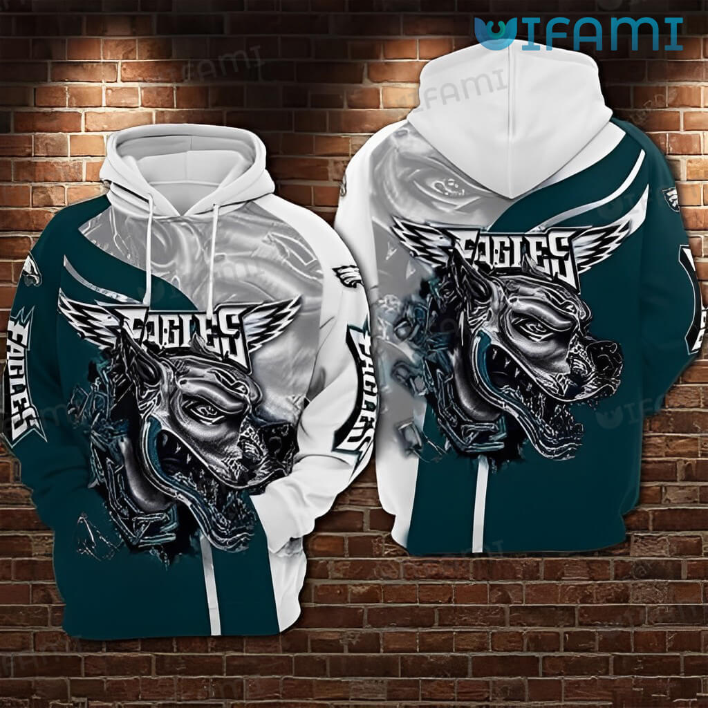 Philadelphia Eagles Hoodie 3D Pitbull Head Unique Philadelphia Eagles Gift