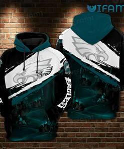 Philadelphia Eagles Hoodie 3D White Green Philadelphia Eagles Gift